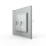 Розетка Livolo телефон двойная Серая