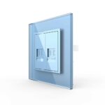 Розетка Livolo телефон двойная Синяя