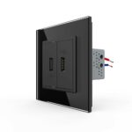 Розетка Livolo USB с блоком 5В 2.1А двойная Черная