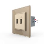 Розетка Livolo USB с блоком 5В 2.1А двойная Золотая