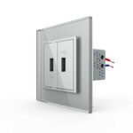 Розетка Livolo USB с блоком 5В 2.1А двойная Серая