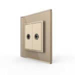 Розетка Livolo ТВ двойная Золотая