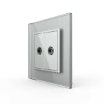 Розетка Livolo ТВ двойная Серая