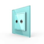 Розетка Livolo ТВ двойная Зеленая