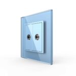 Розетка Livolo ТВ двойная Синяя