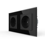 Розетка Livolo 2 модуля Черная