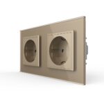 Розетка Livolo 2 модуля Золотая