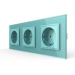 Розетка Livolo 3 модуля Зеленая