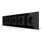 Розетка Livolo 5 модулей Черная