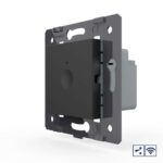 Одноклавишный проходной сенсорный выключатель Livolo Module с функцией радиоуправления, цвет черный (механизм)