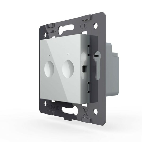 Двухклавишный сенсорный выключатель Livolo Module, цвет серый (механизм)