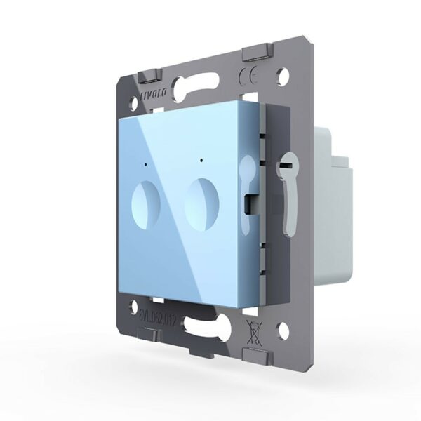 Двухклавишный сенсорный выключатель Livolo Module, цвет синий (механизм)