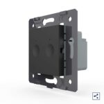 Двухклавишный проходной сенсорный выключатель Livolo Module, цвет черный (механизм)