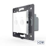 Двухклавишный проходной сенсорный выключатель Livolo Module с функцией радиоуправления, цвет белый (механизм)