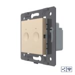 Двухклавишный проходной сенсорный выключатель Livolo Module с функцией радиоуправления, цвет золотой (механизм)