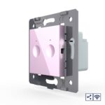 Двухклавишный проходной сенсорный выключатель Livolo Module с функцией радиоуправления, цвет розовый (механизм)