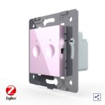 Двухклавишный проходной сенсорный выключатель Livolo ZigBee Module, цвет розовый (механизм)