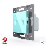 Двухклавишный проходной сенсорный выключатель Livolo ZigBee Module, цвет зеленый (механизм)