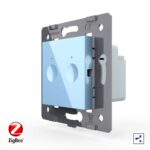 Двухклавишный проходной сенсорный выключатель Livolo ZigBee Module, цвет синий (механизм)