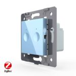 Двухклавишный сенсорный выключатель Livolo ZigBee Module, цвет синий (механизм)