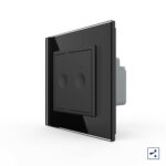 Двухклавишный проходной сенсорный выключатель Livolo Module, цвет черный