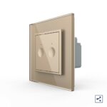 Двухклавишный проходной сенсорный выключатель Livolo Module, цвет золотой