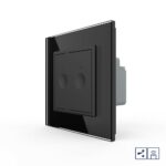 Двухклавишный проходной сенсорный выключатель Livolo Module с функцией радиоуправления, цвет черный