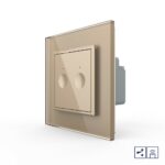 Двухклавишный проходной сенсорный выключатель Livolo Module с функцией радиоуправления, цвет золотой