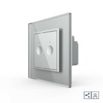 Двухклавишный проходной сенсорный выключатель Livolo Module с функцией радиоуправления, цвет серый