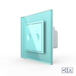 Двухклавишный проходной сенсорный выключатель Livolo Module с функцией радиоуправления, цвет зеленый