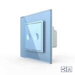 Двухклавишный проходной сенсорный выключатель Livolo Module с функцией радиоуправления, цвет синий