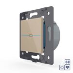 Одноклавишная импульсная сенсорная кнопка Livolo Quadro сухой контакт с функцией радиоуправления, цвет золотой (механизм)