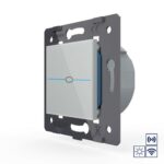 Одноклавишная импульсная сенсорная кнопка Livolo Quadro сухой контакт с функцией радиоуправления, цвет серый (механизм)