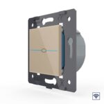 Одноклавишный сенсорный выключатель Livolo Quadro с функцией радиоуправления, цвет золотой (механизм)