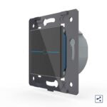 Одноклавишный проходной сенсорный выключатель Livolo Quadro, цвет черный (механизм)