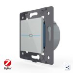 Одноклавишный проходной сенсорный выключатель Livolo ZigBee Quadro, цвет серый (механизм)