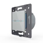 Двухклавишный сенсорный выключатель Livolo Quadro, цвет серый (механизм)