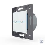 Двухклавишный сенсорный выключатель Livolo Quadro 12/24В, цвет белый (механизм)