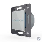 Двухклавишный сенсорный выключатель Livolo Quadro 12/24В, цвет серый (механизм)