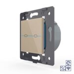 Двухклавишная сенсорная кнопка Livolo Quadro 12/24В с функцией радиоуправления, цвет золотой (механизм)