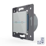 Двухклавишная сенсорная кнопка Livolo Quadro 12/24В с функцией радиоуправления, цвет серый (механизм)