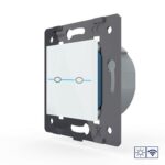 Двухклавишный сенсорный выключатель Livolo Quadro сухой контакт с функцией радиоуправления, цвет белый (механизм)