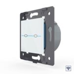 Двухклавишный сенсорный выключатель Livolo Quadro с функцией радиоуправления, цвет белый (механизм)