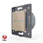Двухклавишный сенсорный выключатель Livolo ZigBee Quadro, цвет золотой (механизм)