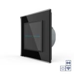 Сенсорный импульсный радиоуправляемый выключатель Livolo Quadro сухой контакт 1 клавиша Черный