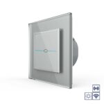 Сенсорный импульсный радиоуправляемый выключатель Livolo Quadro сухой контакт 1 клавиша Серый