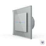 Сенсорный радиоуправляемый выключатель Livolo Quadro 1 клавиша 1 пост Серый