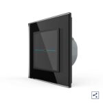 Сенсорный проходной выключатель Livolo Quadro 1 клавиша 1 пост Черный
