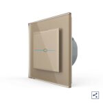 Сенсорный проходной выключатель Livolo Quadro 1 клавиша 1 пост Золотой