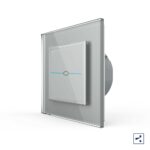 Сенсорный проходной выключатель Livolo Quadro 1 клавиша 1 пост Серый